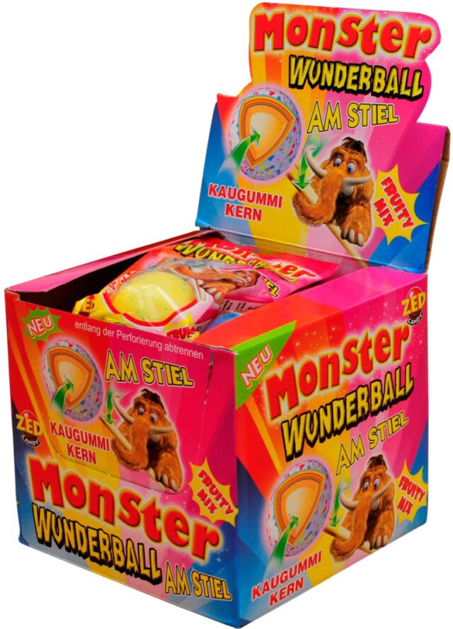 Monster Wunderball Mammouth Fruity Mix Am Stiel 80g Fun Of Europe 5451